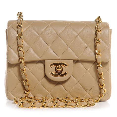 chanel square mini beige|chanel classic mini pouch.